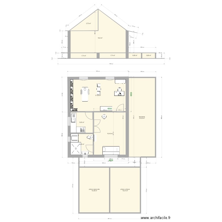 habita. Plan de 13 pièces et 135 m2