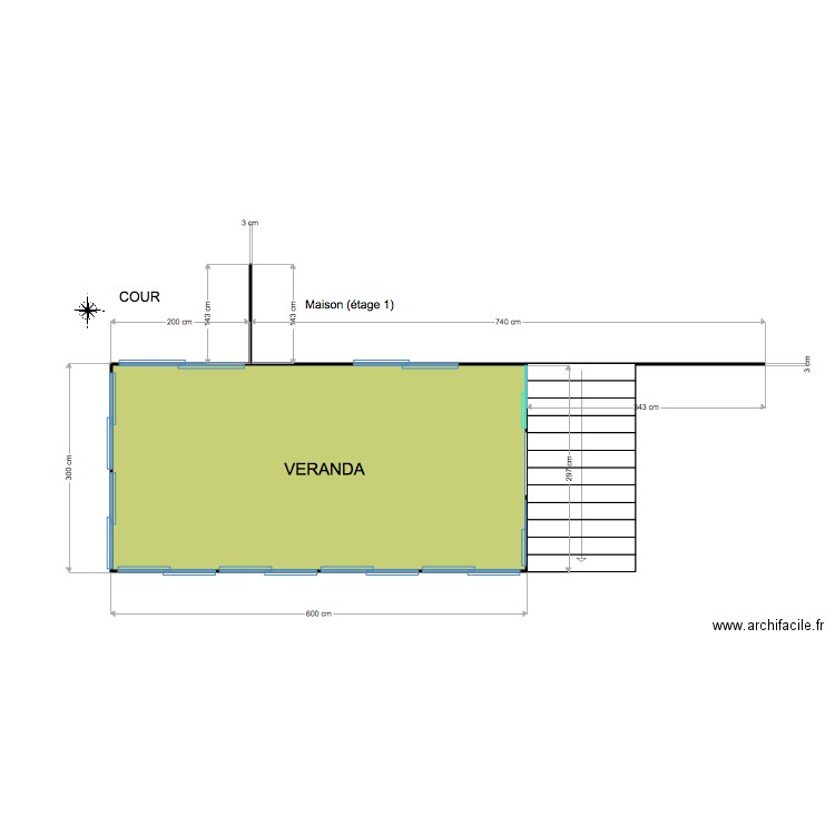 véranda. Plan de 0 pièce et 0 m2