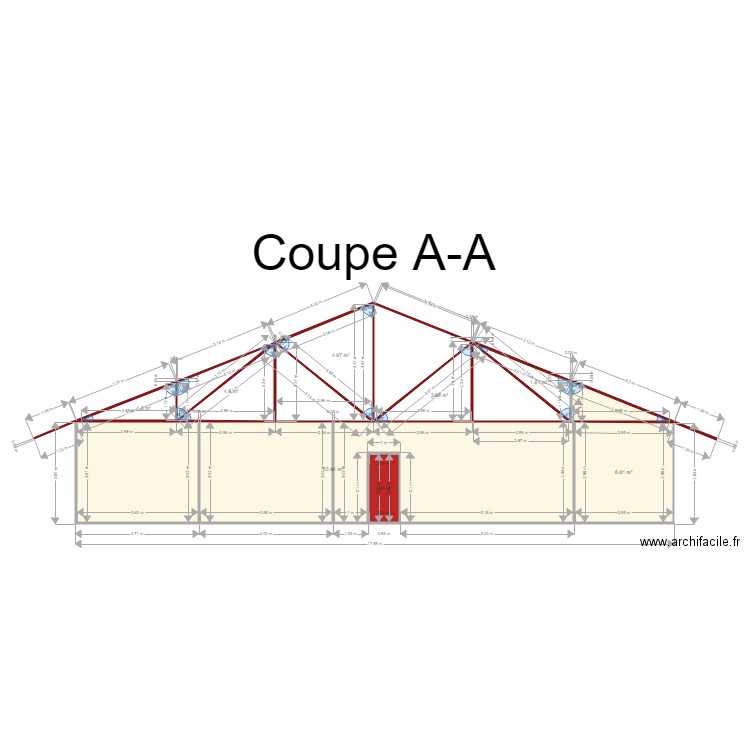 coupe AA. Plan de 0 pièce et 0 m2