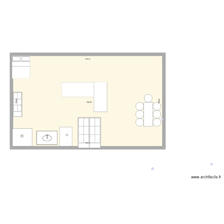 plan pressing. Plan de 1 pièce et 103 m2