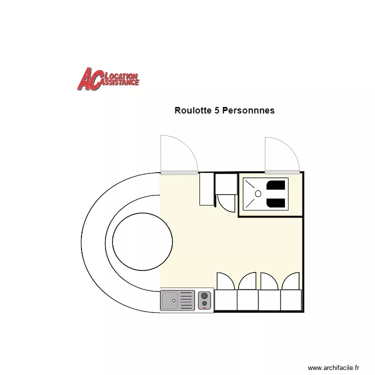 Plan roulotte 5 Personnes. Plan de 