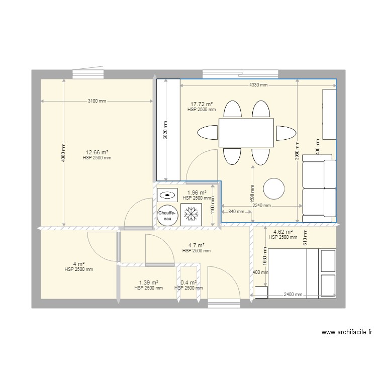 residence Royan. Plan de 8 pièces et 47 m2