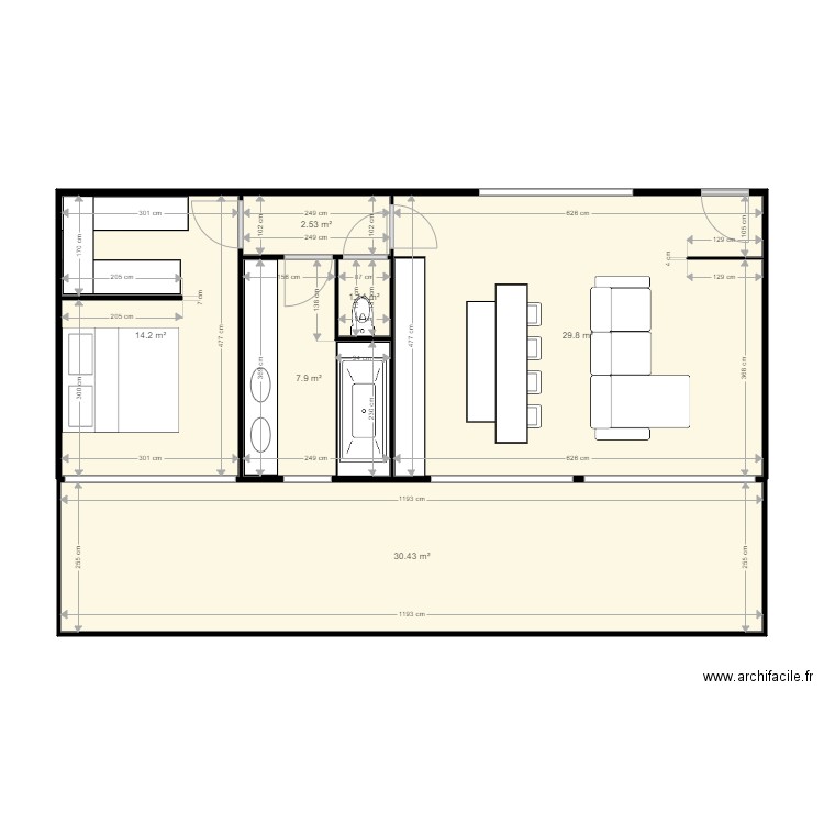 T2 2 container. Plan de 0 pièce et 0 m2