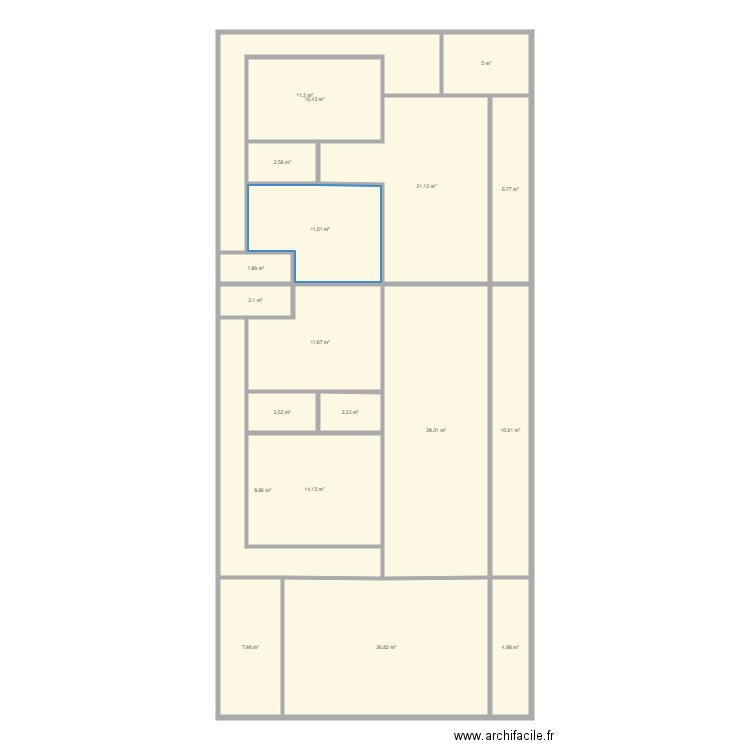 Maison abobo 1. Plan de 19 pièces et 193 m2