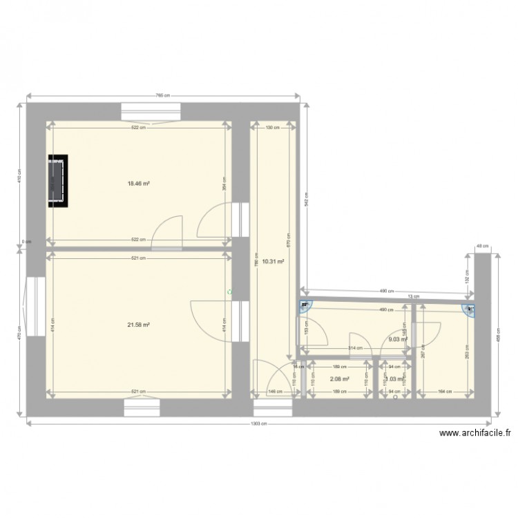 rdc gite existant. Plan de 0 pièce et 0 m2