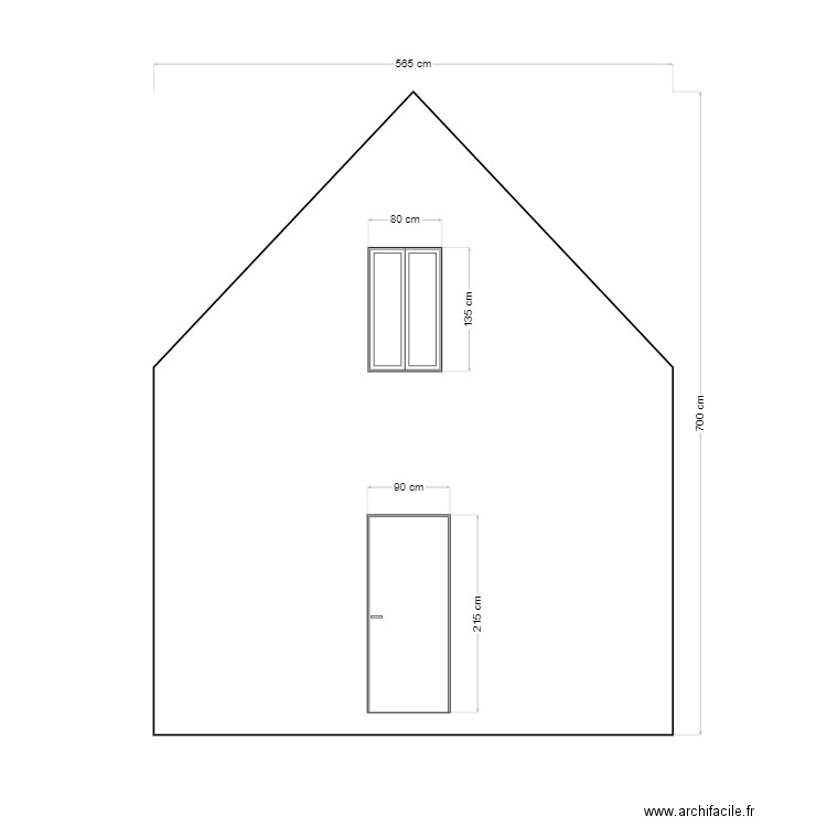 facade droite sans extension. Plan de 0 pièce et 0 m2