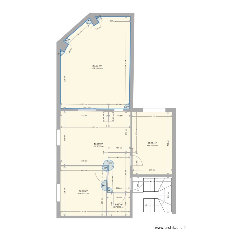 F3 1 ETAGE LOUIS ICARD. Plan de 0 pièce et 0 m2