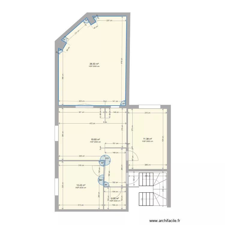 F3 1 ETAGE LOUIS ICARD. Plan de 