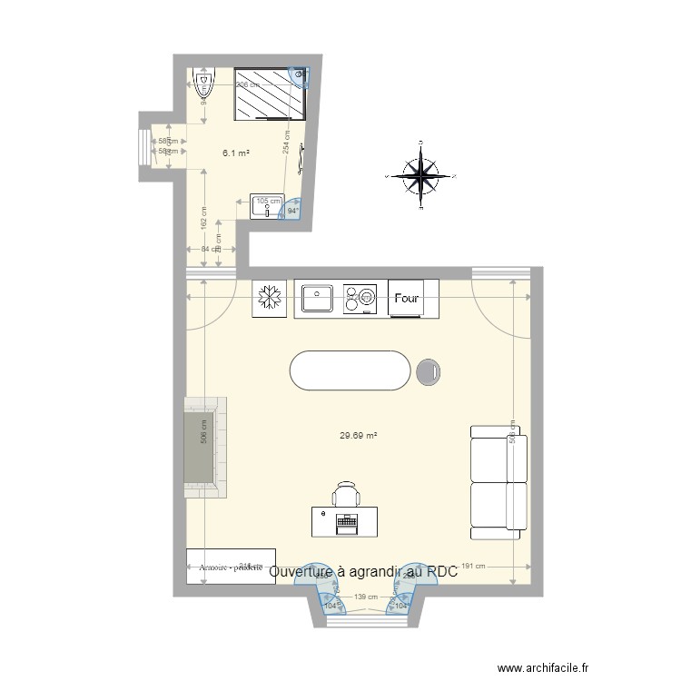 CHAMAILLARD PIECE DU BOUT RdC Scénario studio 2. Plan de 0 pièce et 0 m2