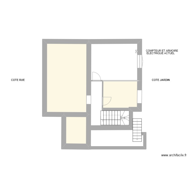  SOUS-SOL ENEDIS. Plan de 3 pièces et 35 m2