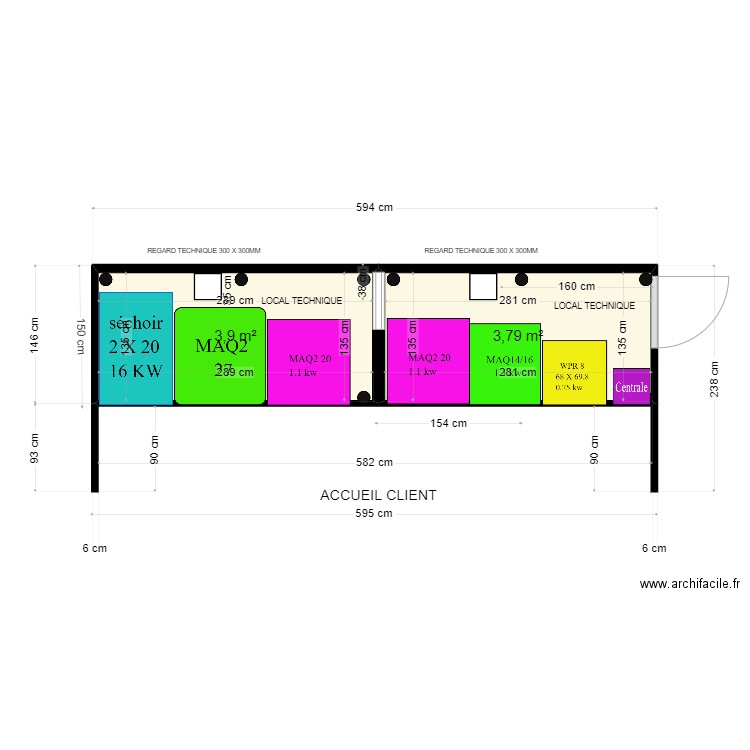 KIOSQUE DOUBLE AVEC MACHINE VERSION 7. Plan de 0 pièce et 0 m2