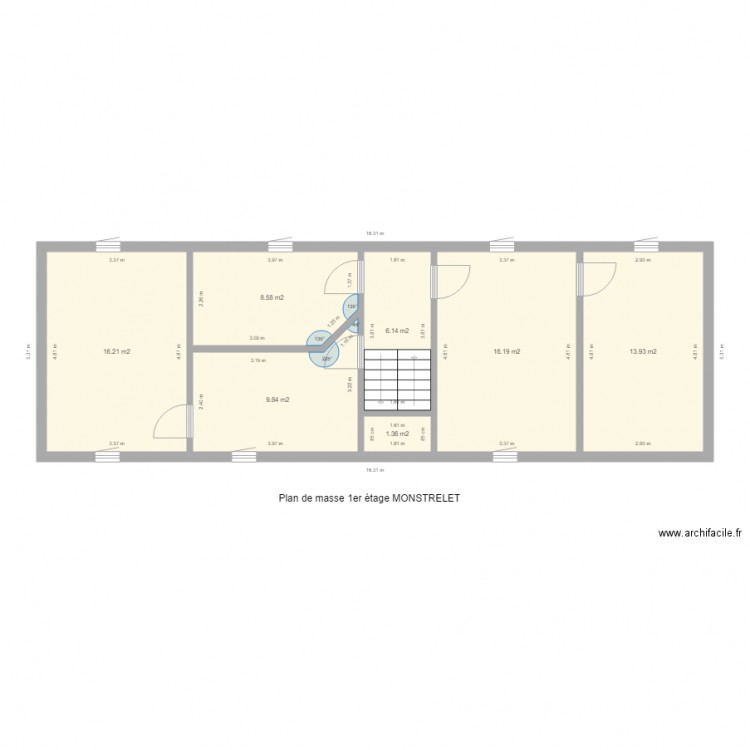 1ER 2TAGE mONSTRELET PLAN DE MASSE INITIAL. Plan de 0 pièce et 0 m2