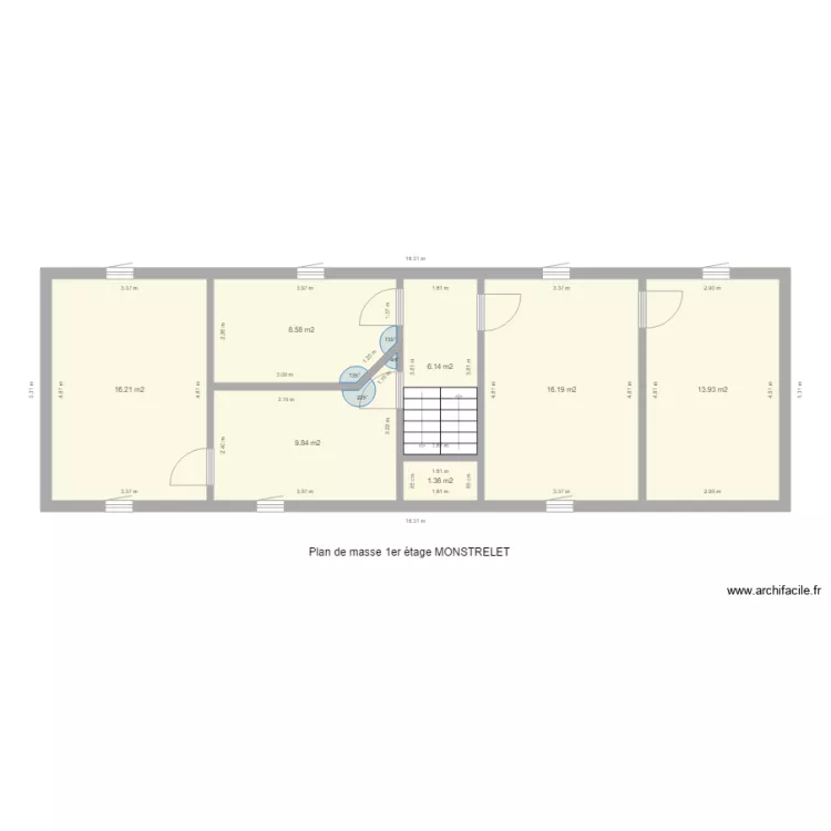 1ER 2TAGE mONSTRELET PLAN DE MASSE INITIAL. Plan de 