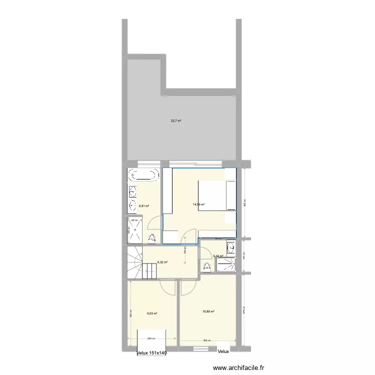 Banning 83 3e &eacute;tage V2. Plan de 0 pièce et 0 m2