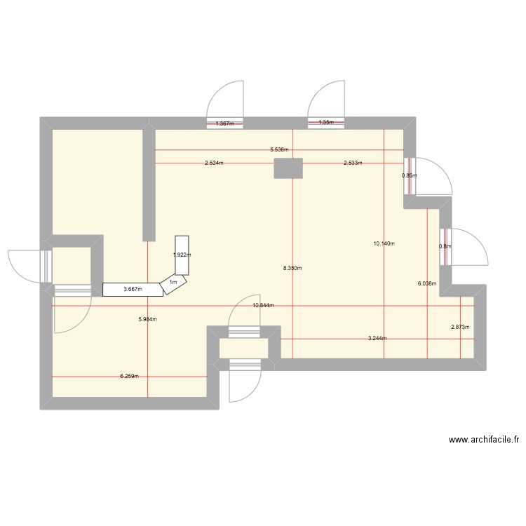 Le Cercle. Plan de 3 pièces et 43 m2