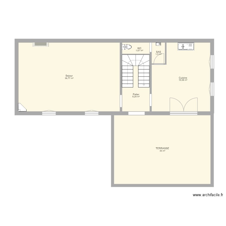 Epernay 1er etage 1. Plan de 6 pièces et 103 m2