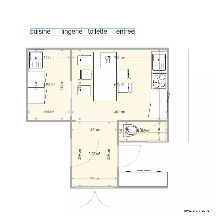 cuisine    lingerie. Plan de 