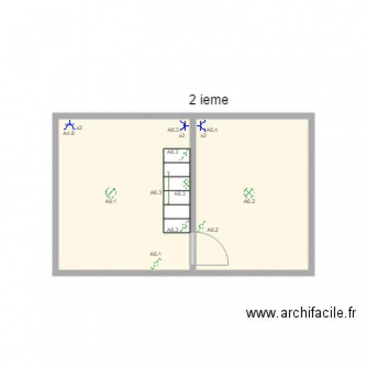 Vottem maison 2ieme. Plan de 2 pièces et 12 m2