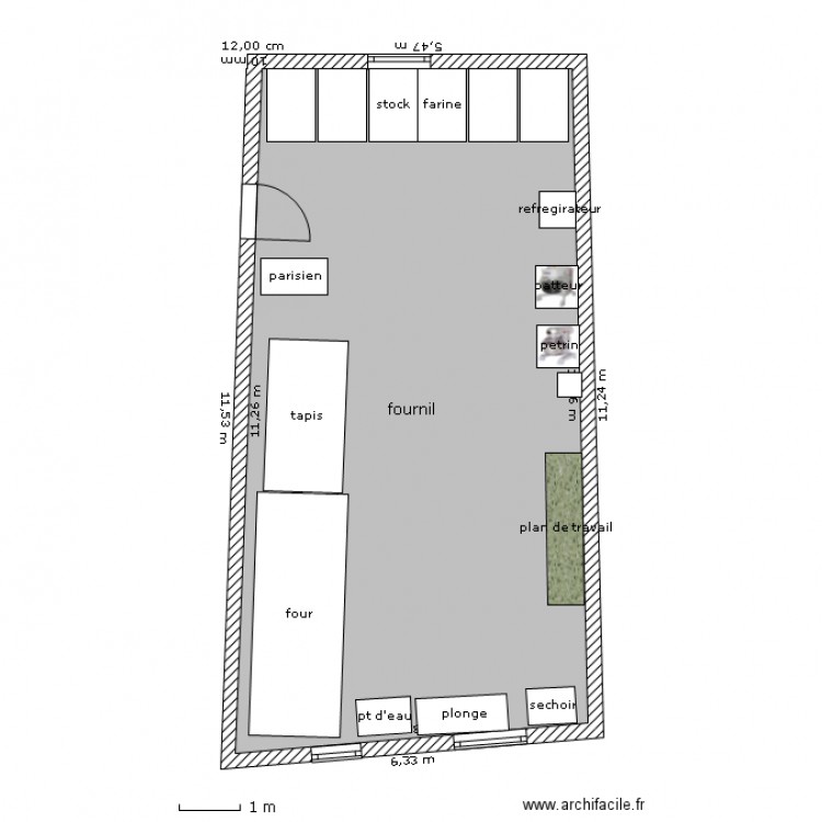 fournil aménagé. Plan de 0 pièce et 0 m2