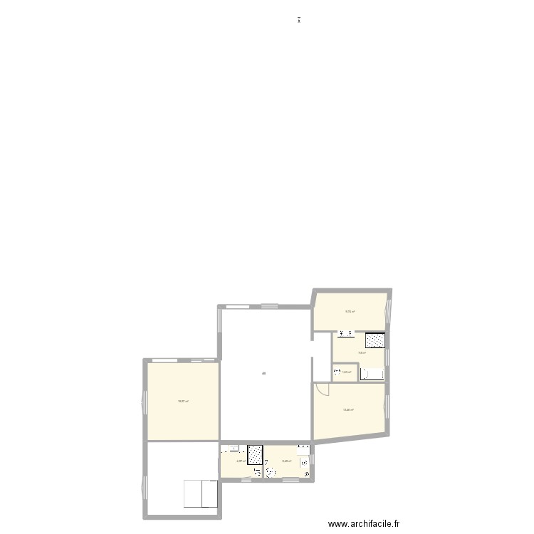 MAISON. Plan de 7 pièces et 62 m2