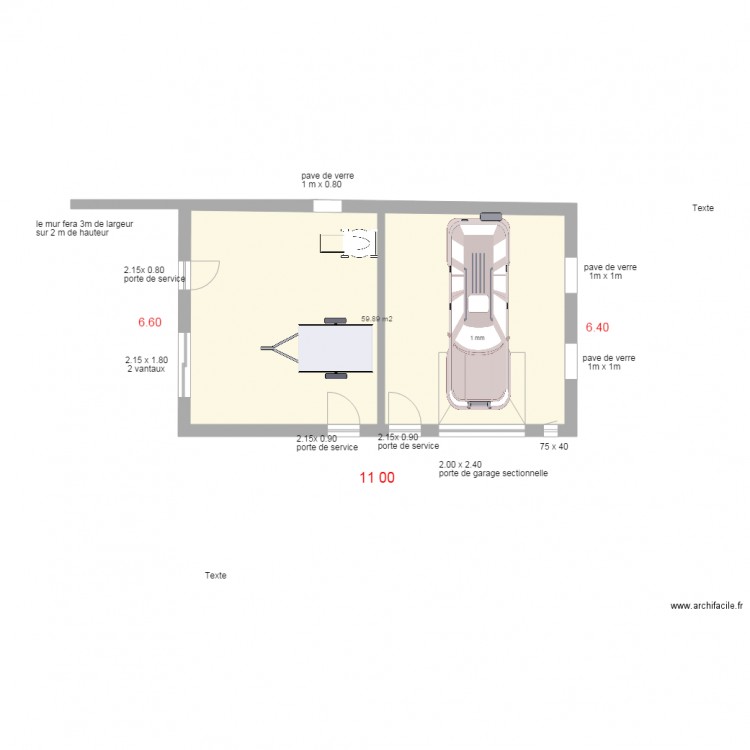 garage nu définitif. Plan de 0 pièce et 0 m2
