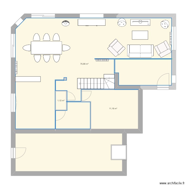 MAISON+EXTENSION. Plan de 0 pièce et 0 m2