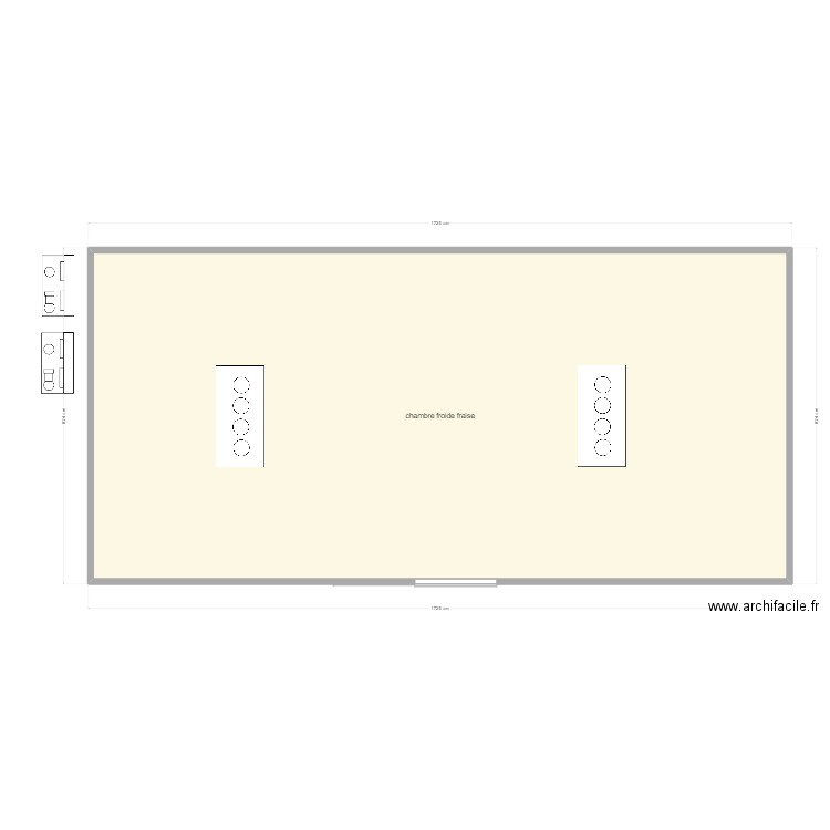 chambre froide plan fraise . Plan de 1 pièce et 136 m2