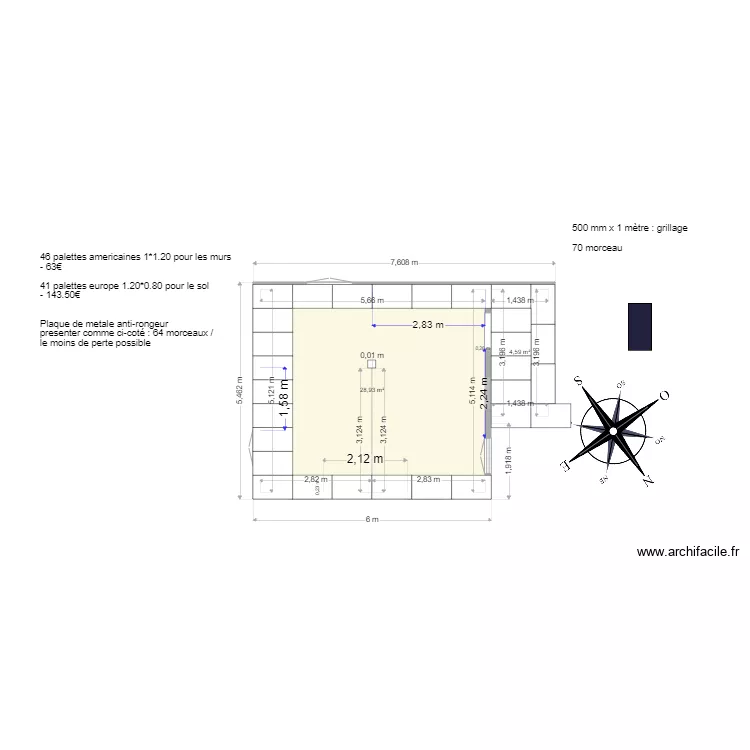atelier plaque metal isolant rongeur. Plan de 