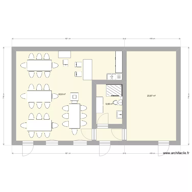 Grange projet. Plan de 