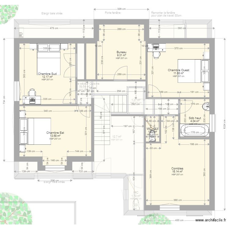 Après travaux w CD. Plan de 0 pièce et 0 m2