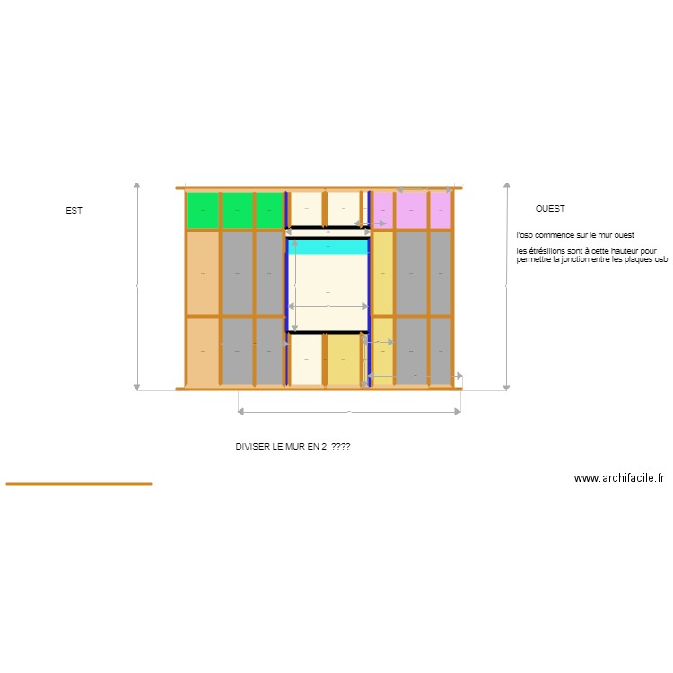 plan de l ossature mur NORD. Plan de 0 pièce et 0 m2