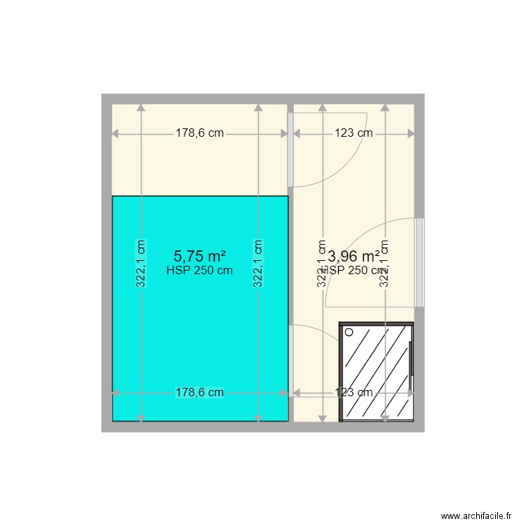 MOTTIER DUO. Plan de 2 pièces et 10 m2