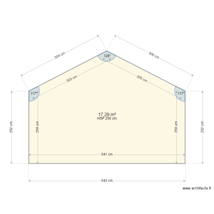 demure. Plan de 1 pièce et 17 m2