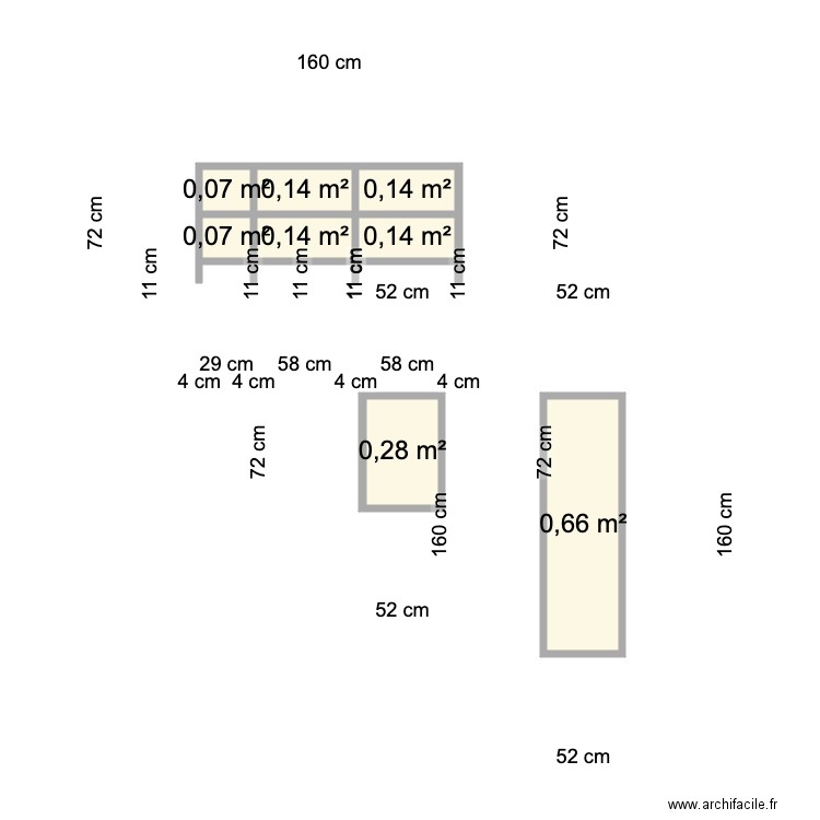 meuble SDB plan W. Plan de 8 pièces et 2 m2