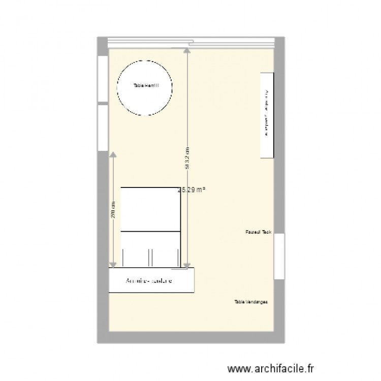 Le Corbusier Chambre1. Plan de 0 pièce et 0 m2