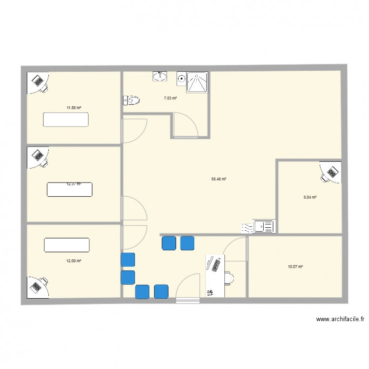 cabinet de kine. Plan de 0 pièce et 0 m2