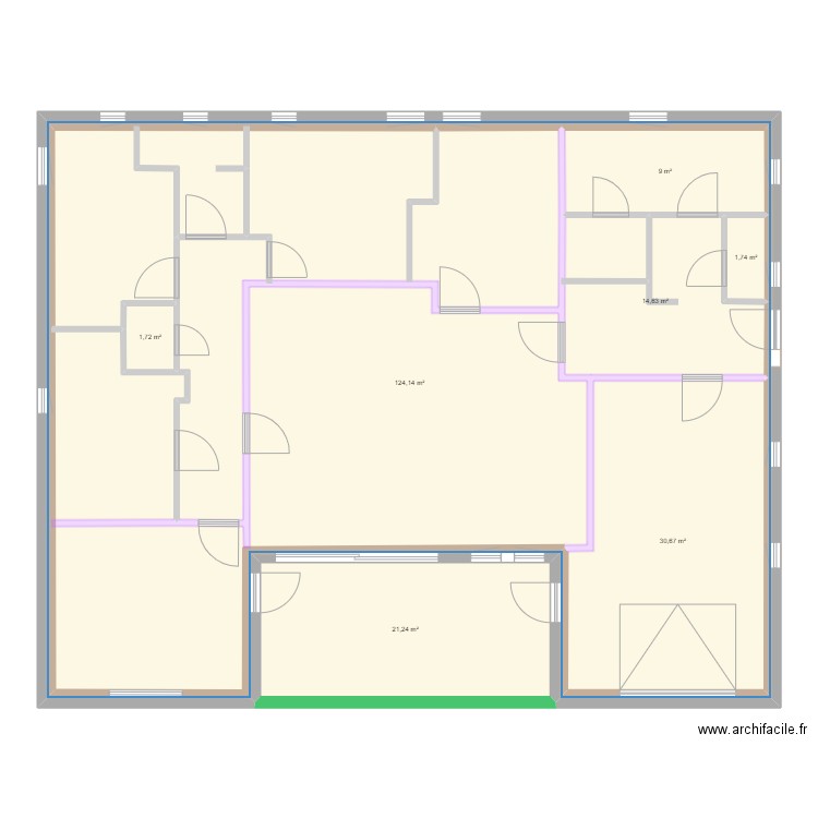 Bessas - plan as build. Plan de 7 pièces et 279 m2