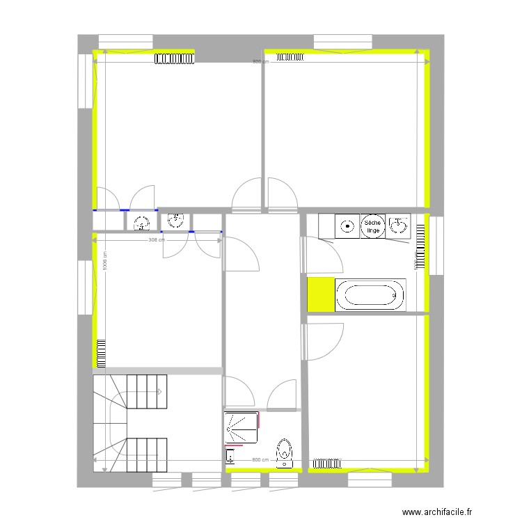 Hippolyte PINAUD 1er étage isolation et travaux 06 07 2020. Plan de 0 pièce et 0 m2