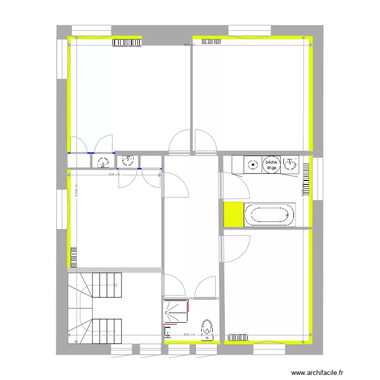 Hippolyte PINAUD 1er &eacute;tage isolation et travaux 06 07 2020. Plan de 