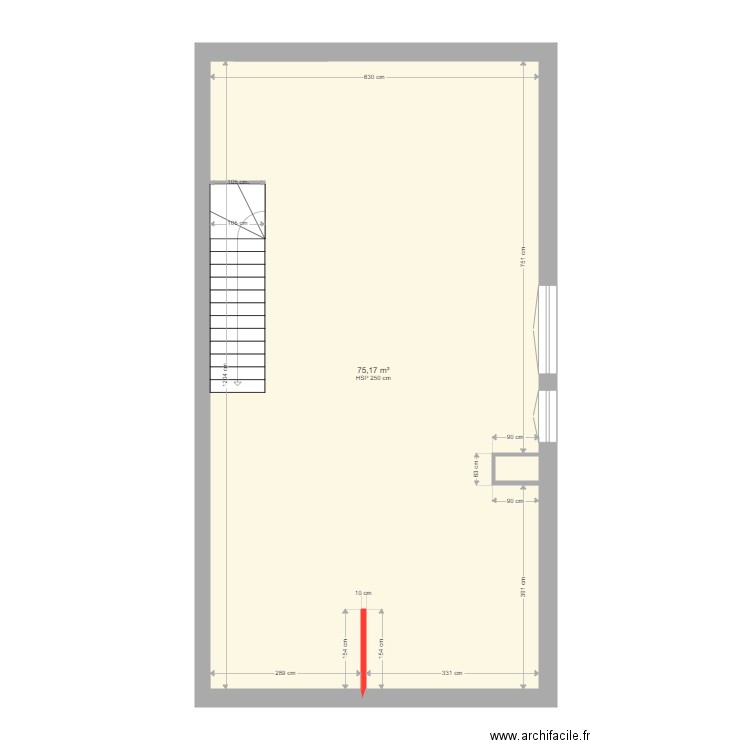 Dutoit Bottens combles. Plan de 2 pièces et 76 m2