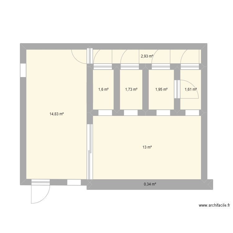 MAISON L. Plan de 8 pièces et 38 m2