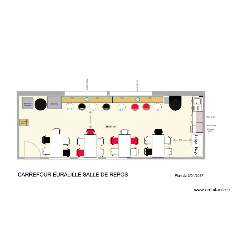 SALLE DE REPOS. Plan de 