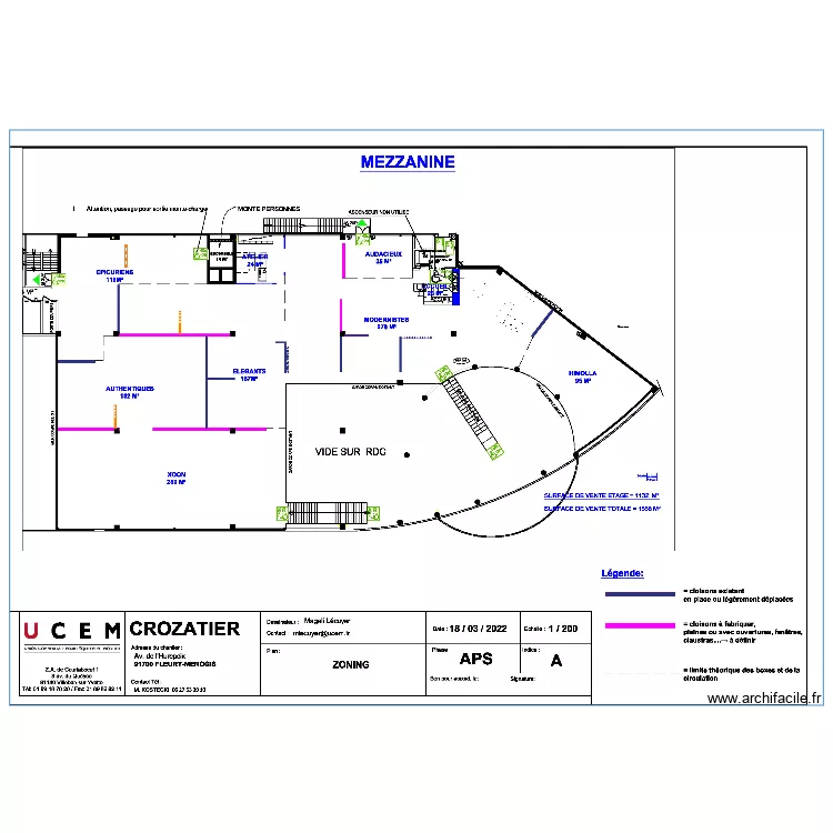 Plan magasin. Plan de 