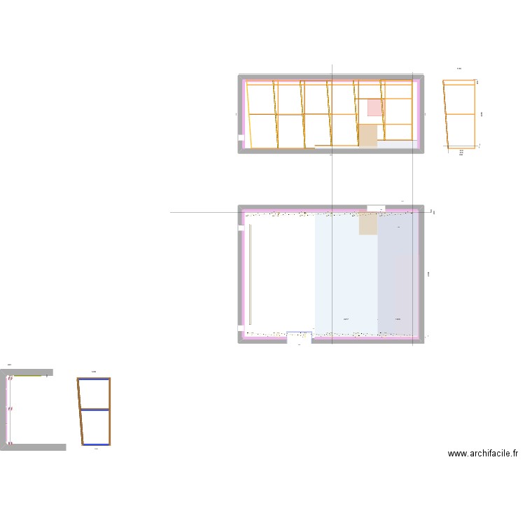 Cloison Oblique - x10 -V4-Panneau iso. Plan de 1 pièce et 1534 m2