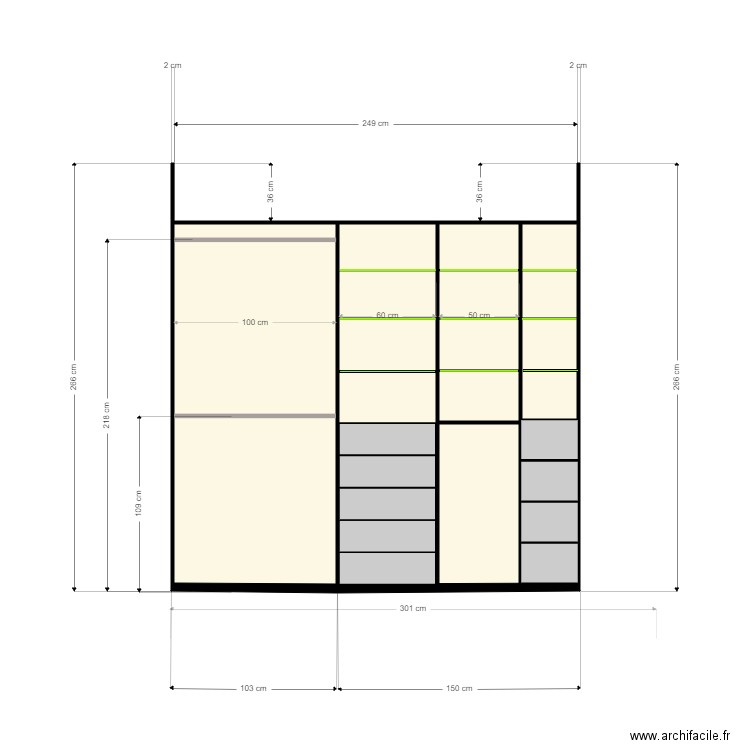 Dressing. Plan de 0 pièce et 0 m2