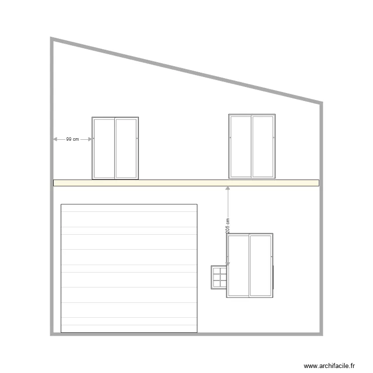 Facade est BATIMENT ouverture haute DP 2021. Plan de 