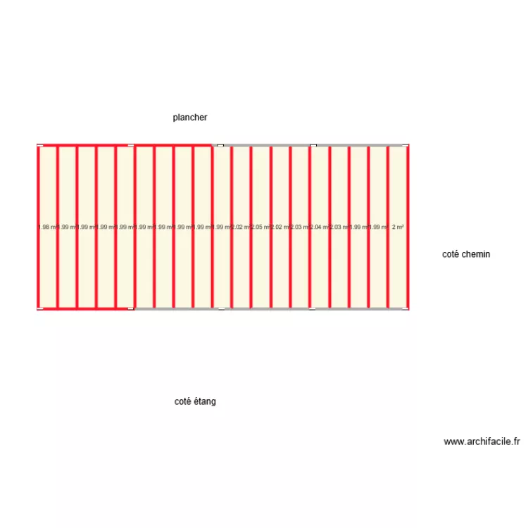 cabane &eacute;tang plancher. Plan de 