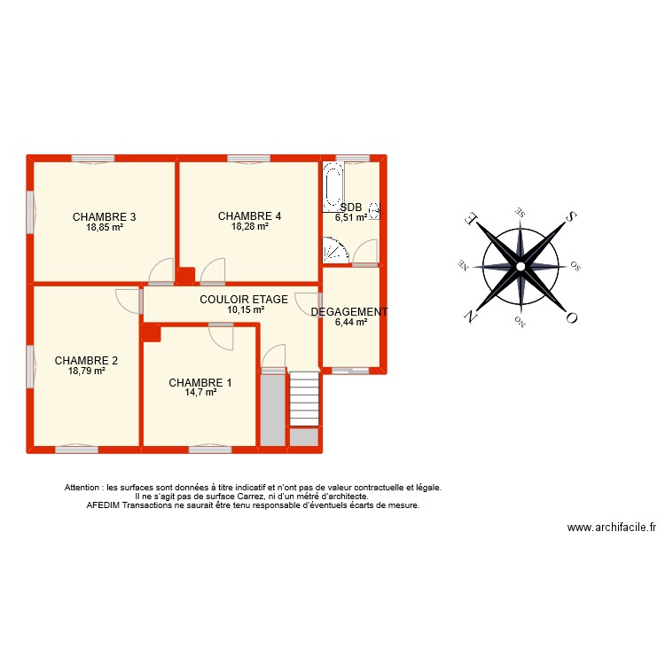 BI 7880 ETAGE. Plan de 12 pièces et 98 m2