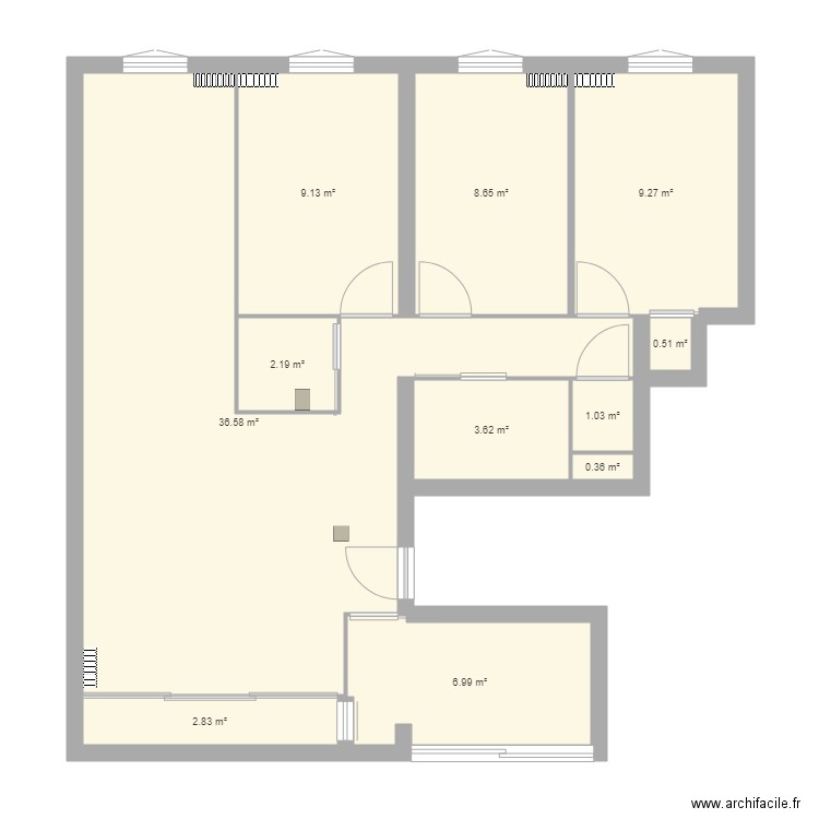 Plan VIDE appartement Les Clayes. Plan de 0 pièce et 0 m2