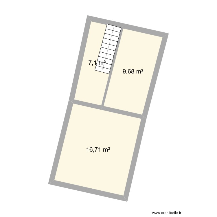 foul i. Plan de 3 pièces et 33 m2